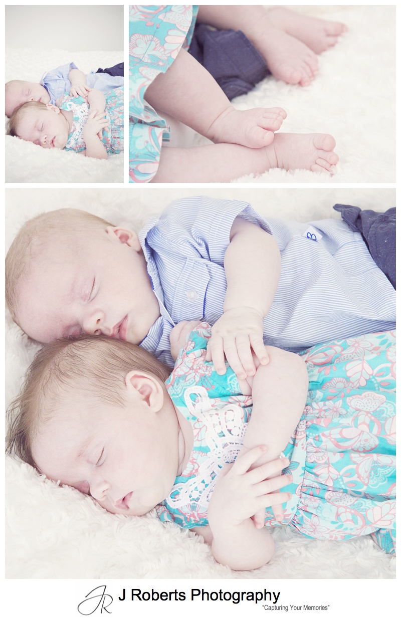 Twin Baby Portrait Photography in the family home Sydney